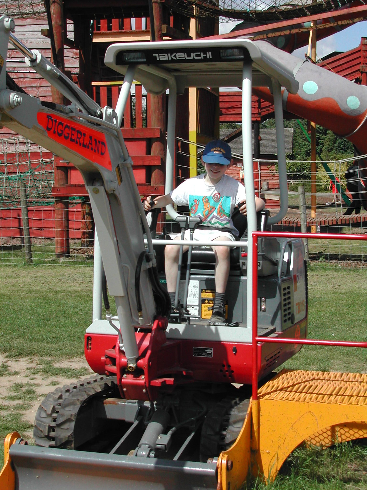 Pete gets to grips with an excavator at Diggerland near Exeter